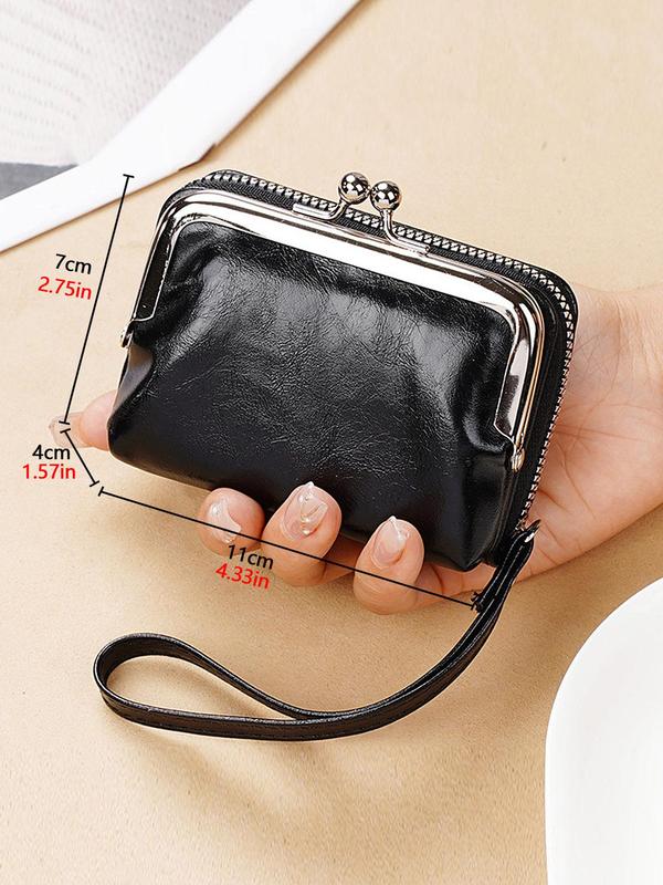 Women's Solid Color Zipper Short Wallet, Casual Multi-functional Coin Purse, Multifunctional Card Holder for Women & Girls for Daily Use