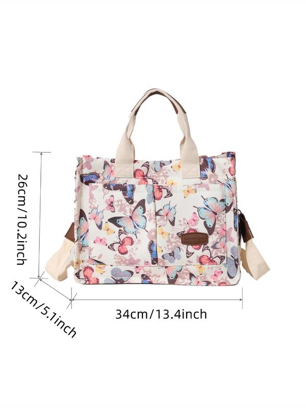 Fashion Butterfly Pattern Tote Bag, Casual Large Capacity Shoulder Bag for Women, Tote Bag for Women, Trendy All-match Bag for Daily Use