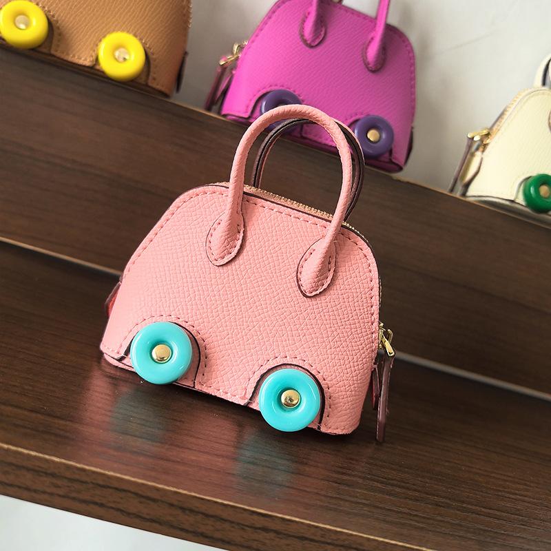 Women bag charms Mini Leather Bag Charms for Handbags and Purses, Cute Tote Bag Charms-mini bag keychain