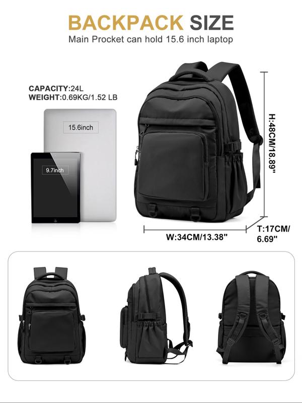 Preppy Style Large Capacity Travel Backpacks for School, Lightweight Wear-resistant Waterproof Travel Backpack, Multi-pocket Multi-compartment School Bag for Men & Women