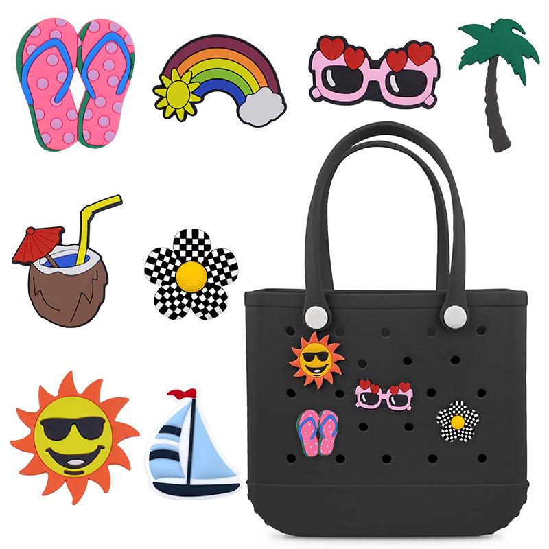 1 Pack 8 PCS Bogg Bag Accessories, Bogg Bag Charms,Beach Tote Accessories, Croc Charms