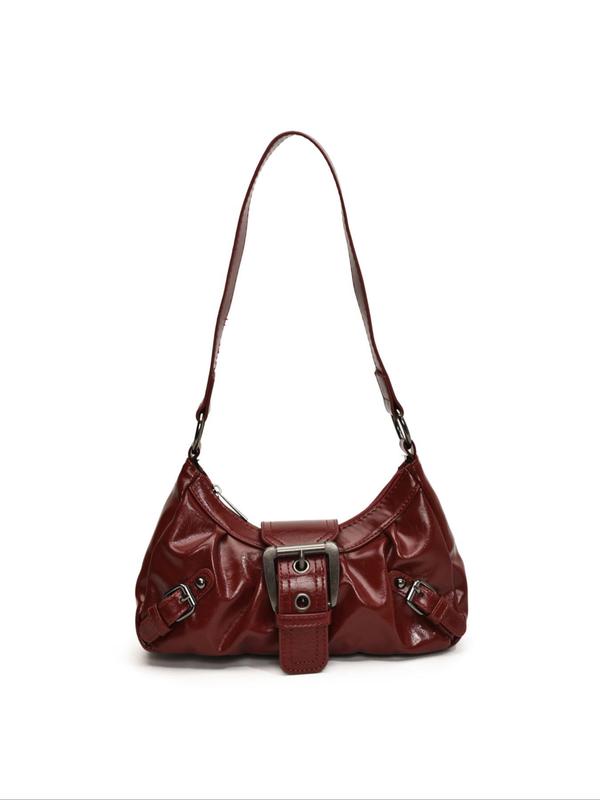 Women's Elegant Belted Design Shoulder Bag, Trendy Retro Crossbody Bag, Chic All-match Shoulder Bag for Daily & Work Use