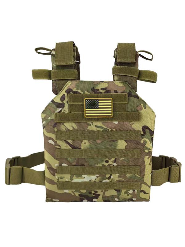 Men's Camo Print Vest Bag, Multi-functional Large Capacity Chest Bag, Sports Bag for Outdoor Activities