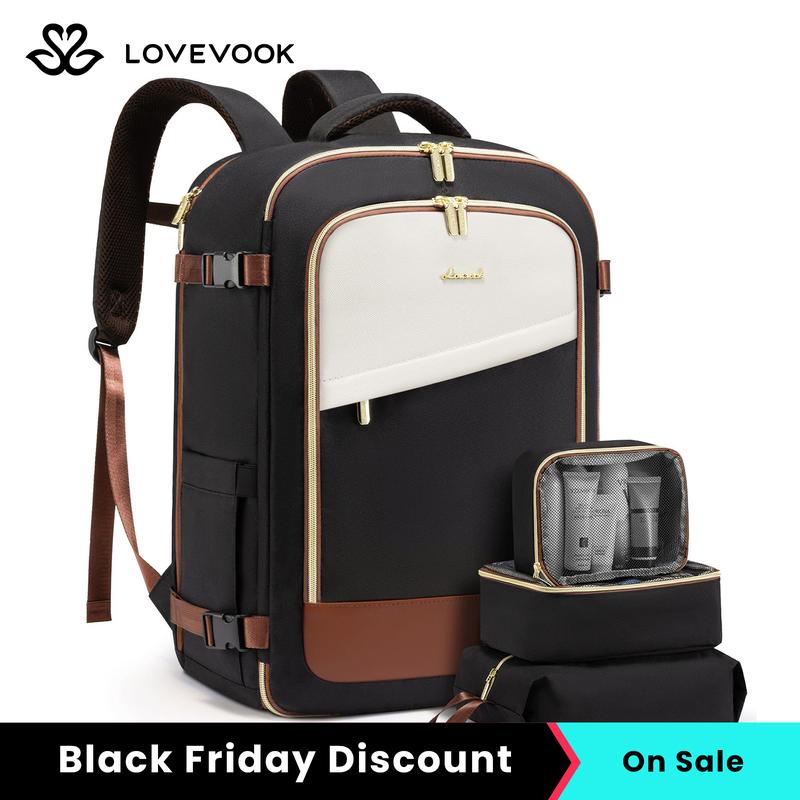 LOVEVOOK Black Friday TSA-Friendly Carry-On Travel Backpack with Laptop Compartment, Airline Approved Travel Bag for Camping,Outing,Weekend Trips