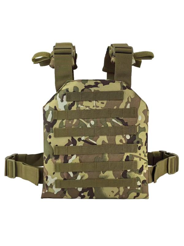 Men's Camo Print Vest Bag, Multi-functional Large Capacity Chest Bag, Sports Bag for Outdoor Activities