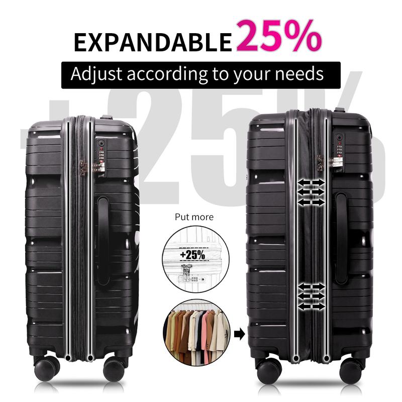 Luggage Set  3-Piece Hardside Expandable 25% more space 100% PP Suitcase with Double Spinner Wheels TSA Lock–  20inch 24inch 30inch PP-Z08-3 EXPANDABLE