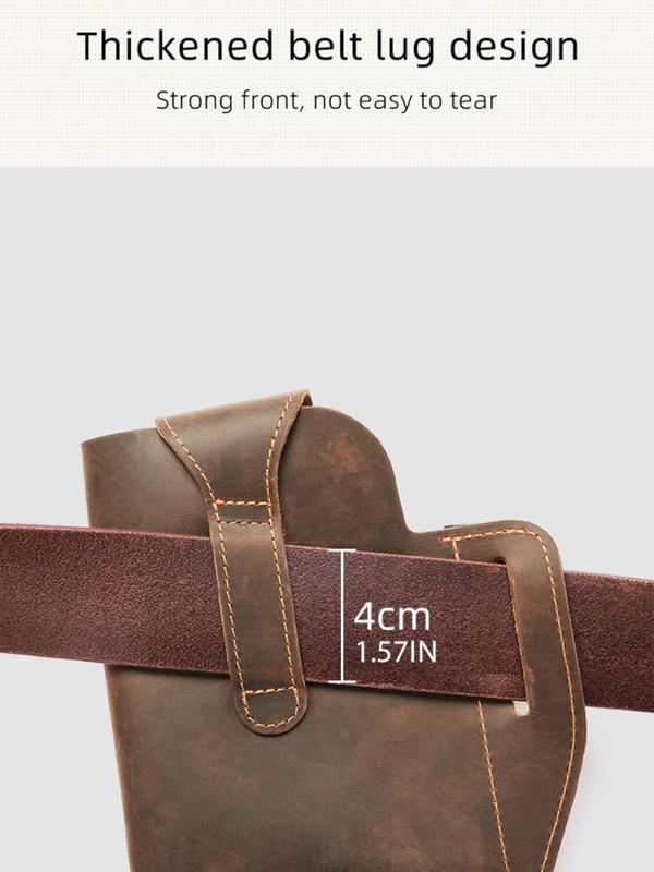 Men's Vintage Solid Color Buckle Belt Bag, Fashion Casual Phone Wallet Bag for Daily Life, Trendy Versatile High-quality Daily Commuting Bag