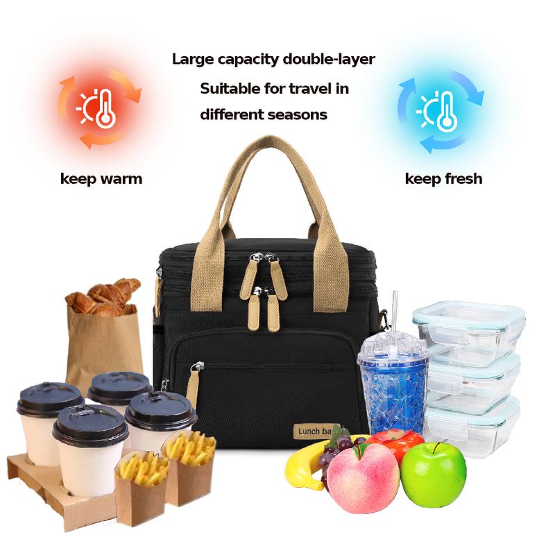 Lunch Bag for Women, Loncheras Para Mujer, Leakproof Insulated Large Lunchbox Dual Compartment Lunch Box Adult For Work Beach Picnic Hiking (15L) lunch bag portable lunch