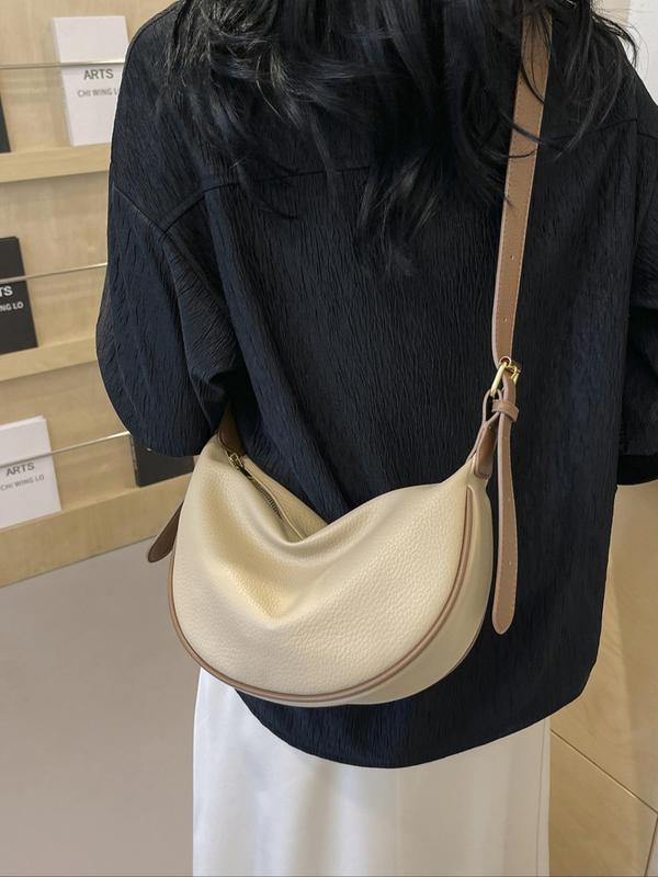 Women's Vintage Solid Color Shoulder Bag, Large Capacity Underarm Bag, Casual Trendy Versatile High-quality Daily Commuting Bag, Girl Fashionable Bag, Fall Outfits, Fall Freshness