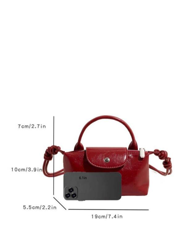 Women's Fashionable Solid Color Knot Design Crossbody Bag, Casual PU Leather Shoulder Bag for Daily Used, Trendy Versatile High-quality Daily Commuting Bag