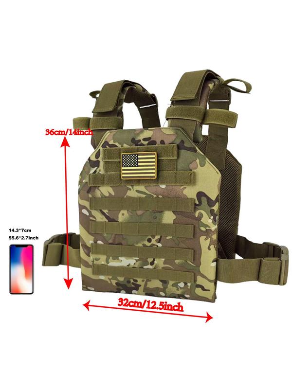 Men's Camo Print Vest Bag, Multi-functional Large Capacity Chest Bag, Sports Bag for Outdoor Activities