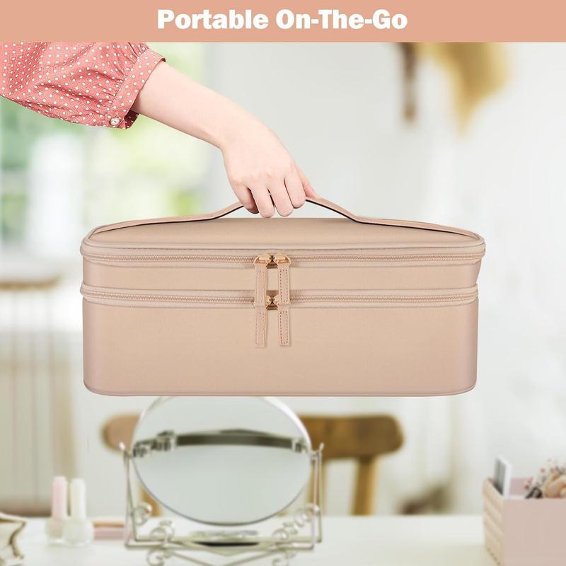 Double-Layer Travel Carrying Case for Shark FlexStyle SmoothStyle, Water Resistant Storage Organizer Bag for Airwrap Styler, One-Step Hair Dryer (Bag Only) (Rose Gold)