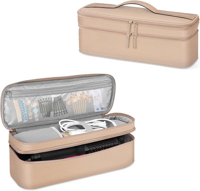 Double-Layer Travel Carrying Case for Shark FlexStyle SmoothStyle, Water Resistant Storage Organizer Bag for Airwrap Styler, One-Step Hair Dryer (Bag Only) (Rose Gold)