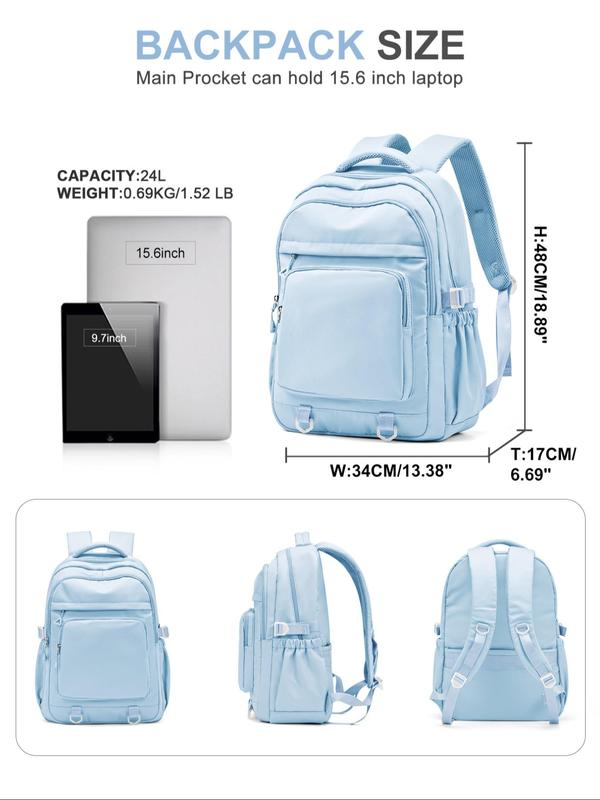 Preppy Style Large Capacity Travel Backpacks for School, Lightweight Wear-resistant Waterproof Travel Backpack, Multi-pocket Multi-compartment School Bag for Men & Women