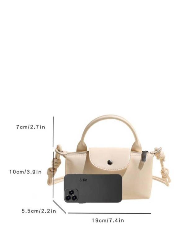 Women's Fashionable Solid Color Knot Design Crossbody Bag, Casual PU Leather Shoulder Bag for Daily Used, Trendy Versatile High-quality Daily Commuting Bag