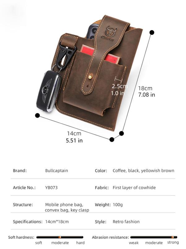 Men's Vintage Solid Color Buckle Belt Bag, Fashion Casual Phone Wallet Bag for Daily Life, Trendy Versatile High-quality Daily Commuting Bag