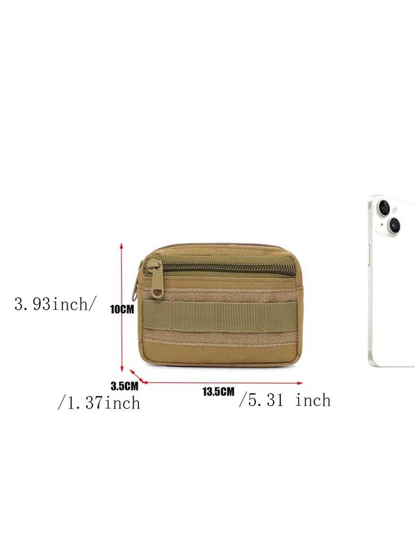 Men's Plain Tactical Small Waist Bag, Casual Sports Mobile Phone Waist Bag for Running Gym Outdoor Activities