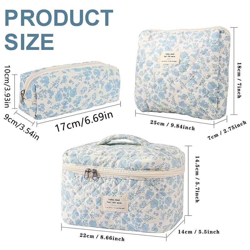 Floral Pattern Makeup Bag, 1 Count Portable Cosmetic Storage Bag, Zipper Makeup Organizer Pouch, Versatile Storage Bag for Women and Girls