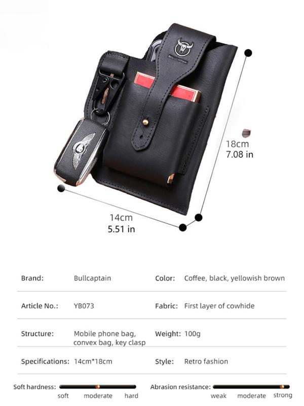 Men's Vintage Solid Color Buckle Belt Bag, Fashion Casual Phone Wallet Bag for Daily Life, Trendy Versatile High-quality Daily Commuting Bag