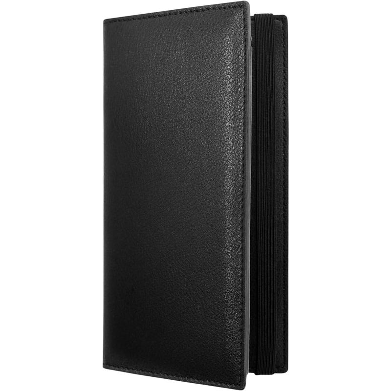 Checkbook Cover for Men & Women, Premium Vegan Leather Checkbook Holder Slim Wallets for Top & Side Tear Duplicate Checks with RFID Blocking (Matte Black)