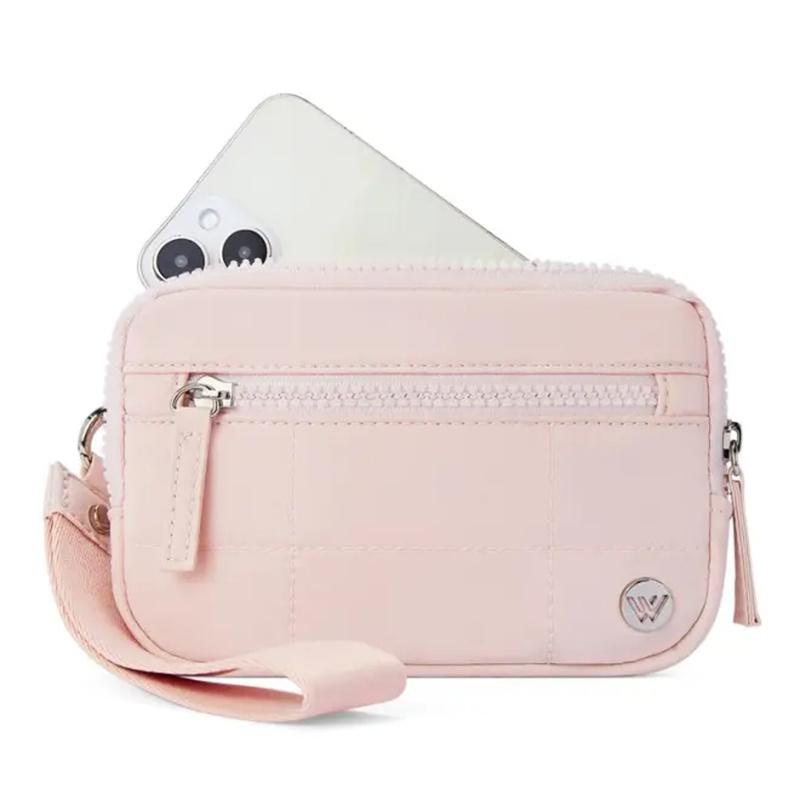 Puffer Wristlet Wallets for Women Nylon Quilted Wallet with 3 Zipper Purse for Travel Credit Card Holder Phone Organizer