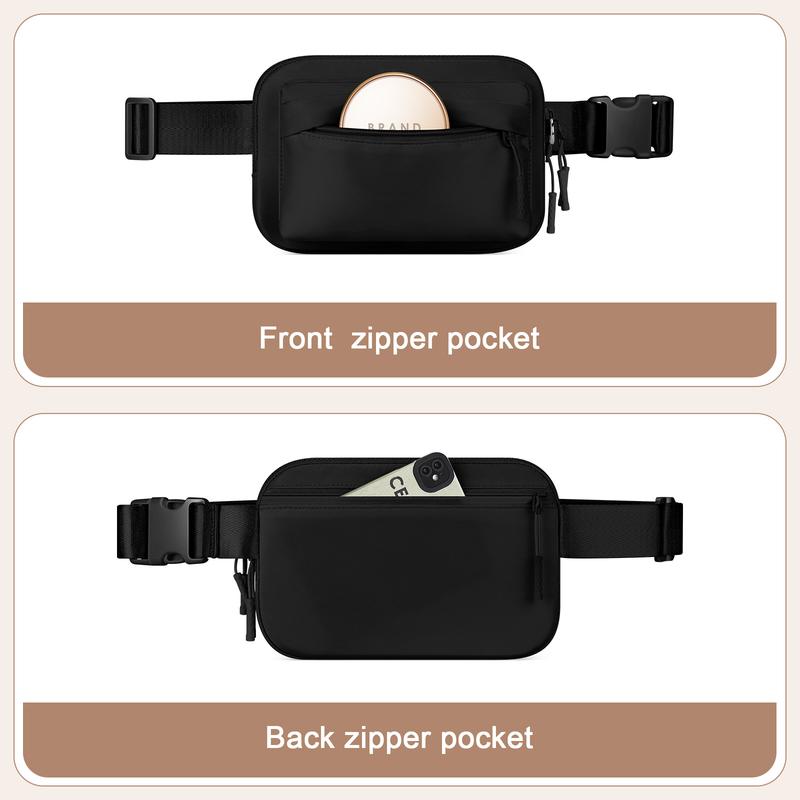 BesTour Fanny Packs for Women Men,Belt Bag with 4 Zipper Pockets,Waterproof Crossbody Bag,Fashion Waist Packs with Adjustable Long Strap for Workout Running Yoga Shopping Hiking,Brown