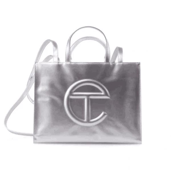 Telfar Medium  Silver Shopping Bag