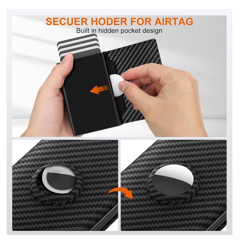 Explosive positioning tracker Carbon fiber card holder multi-card bag Fashion business multi-function wallet card bag,keychain bag