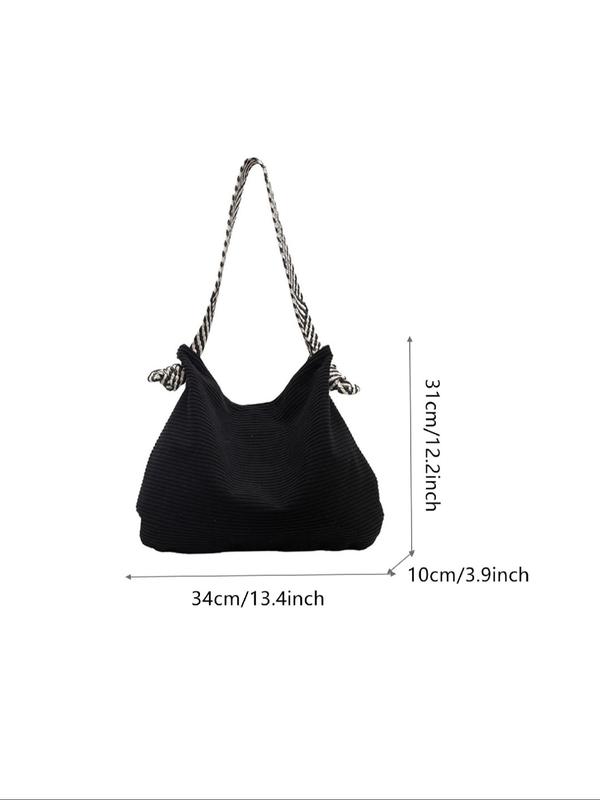 Women's Solid Color Tote Bag, Large Capacity Shoulder Bag for Daily Commute, Casual Trendy Versatile High-quality Daily Commuting Bag, Girl Fashionable Shopping Bag