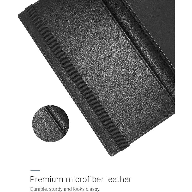 Checkbook Cover for Men & Women, Premium Vegan Leather Checkbook Holder Slim Wallets for Top & Side Tear Duplicate Checks with RFID Blocking (Matte Black)