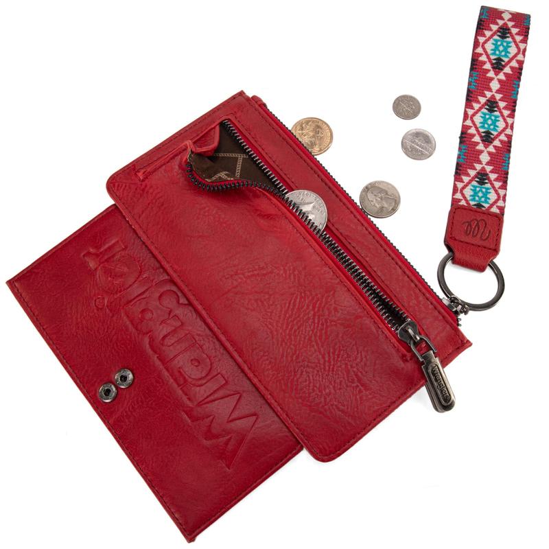 Wrangler Wallets for Women Western Women Purse Boho Aztec Clutch Wristlet Wallet with Double Layer Credit Card Holder Women's Wallet with zipper