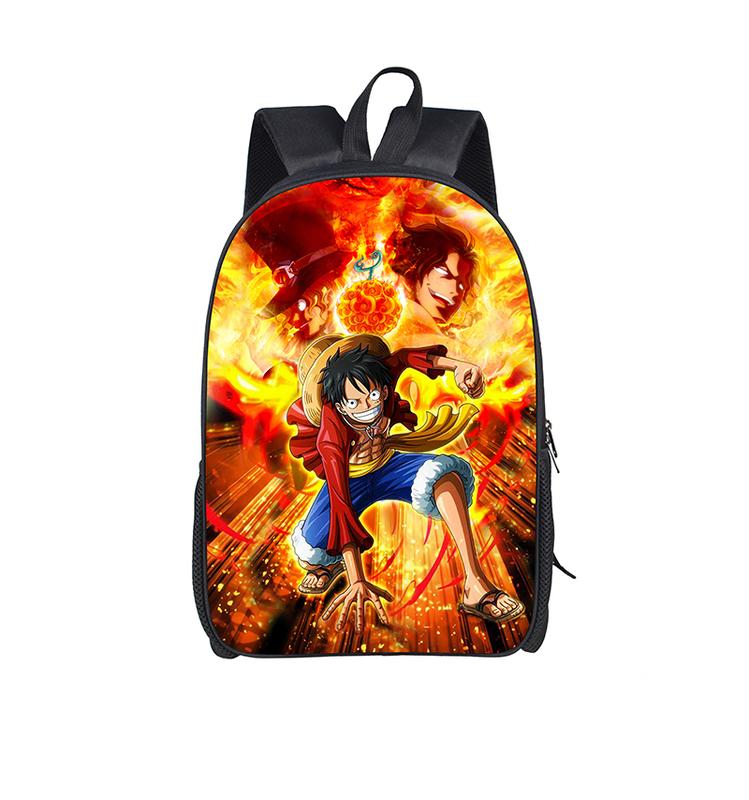 One Pie-ce Uniex Backpack Boys Anime Bookbag 3d Printing Large Travel Bag  Lightweight Casual Daypacks