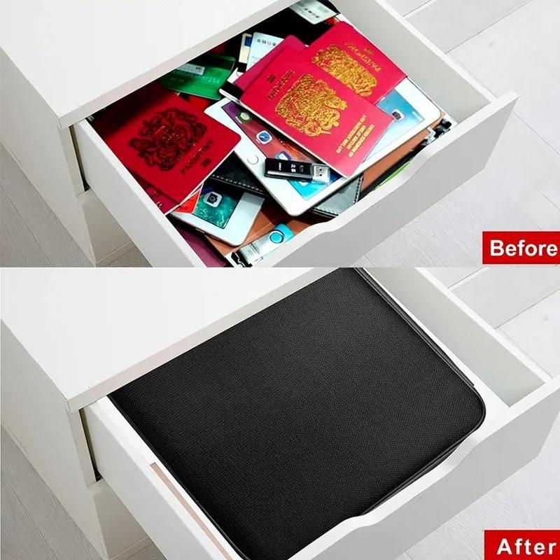 3 Layer Document Storage Bag with Combination Lock, Portable Travel Document Storage Bag, Summer Gift, Waterproof Document Storage Case for Laptop, Files, Certificates