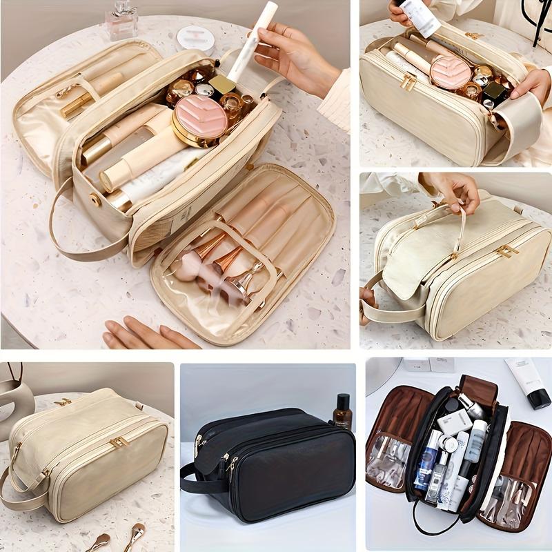 Women's Multifunctional Cosmetic Bag Large Capacity Portable Travel Makeup Brush Toiletries Storage Bag