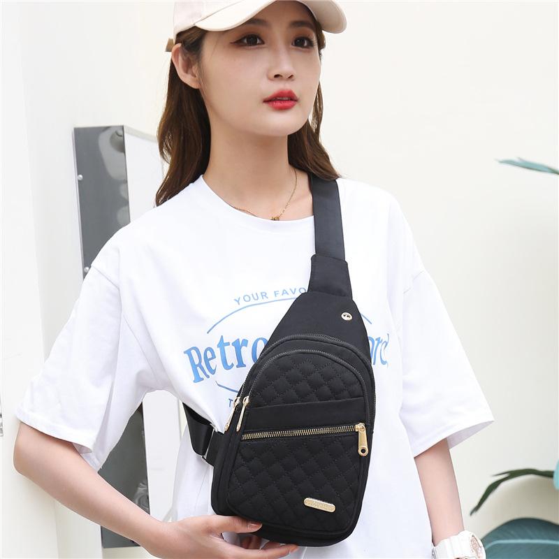 2024 New Quilted Zipper ChestBag for Women, New FashionVersatile Sling Bag for Party, Daily,Multifunctional Matching MultiplePocket Design for Daily