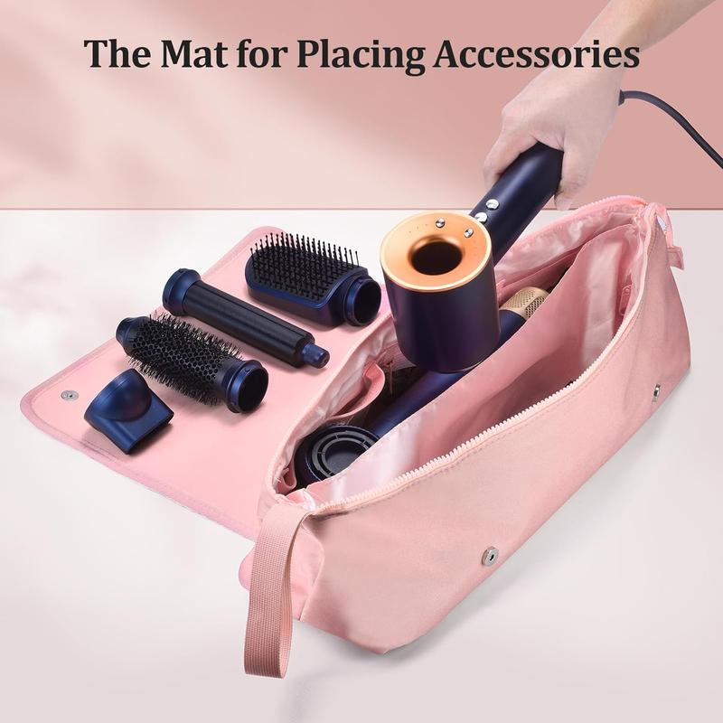 Hair Tools Travel Bag Heat Resistant Mat 2 in 1 Heat Resistant Glove Hair Styling Accessory Organizer and Heat Resistant Mat Haircare Accessories Travel Carrying Case for Straightener Curling Iron Hair Dryer, Portable Organizer Portable Cosmetic