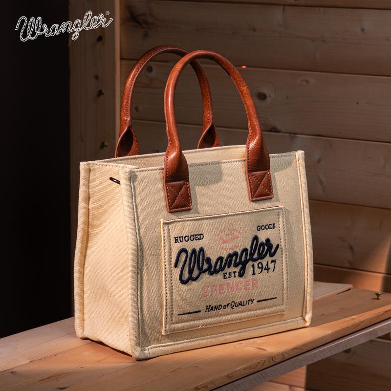 Wrangler 2PCS Bag Set-MediumCanvas Tote Bag & Wristlet Wallet