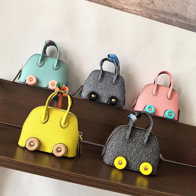 Women bag charms Mini Leather Bag Charms for Handbags and Purses, Cute Tote Bag Charms-mini bag keychain