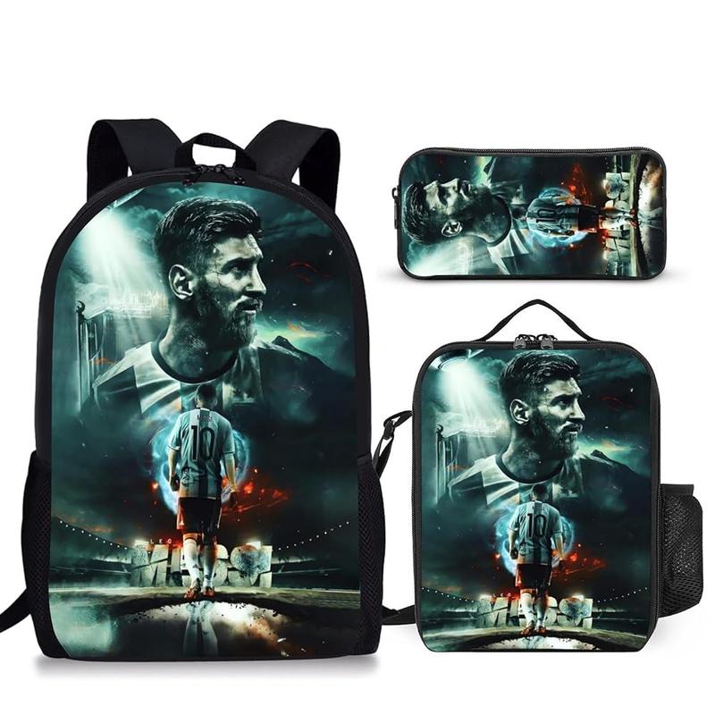 Me--ssi Backpack Soccer Superstar 10 Multifunctional Laptop Backpack Fans Backpack Travel Chrismas Gifts