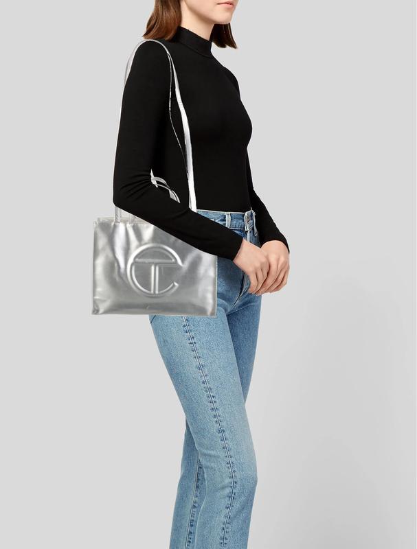 Telfar Medium  Silver Shopping Bag