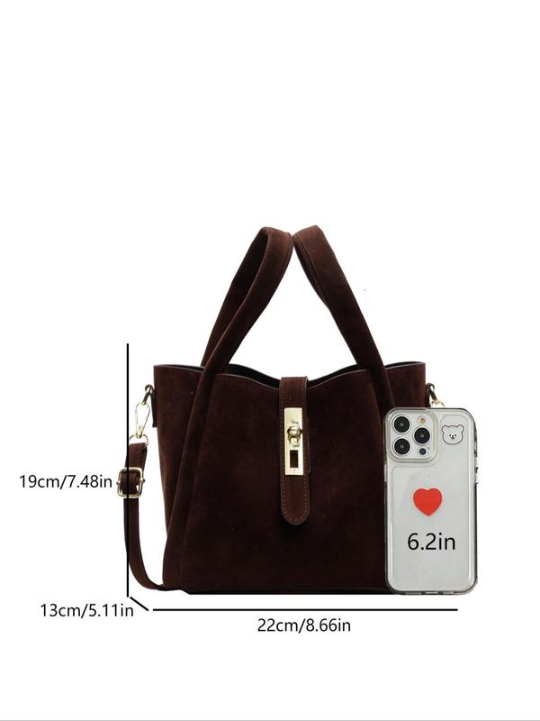 Women's Elegant Solid Color Handbag, Fashionable Buckle Decorated Crossbody Bag for Daily Used, Casual Trendy Versatile High-quality Daily Commuting Bag