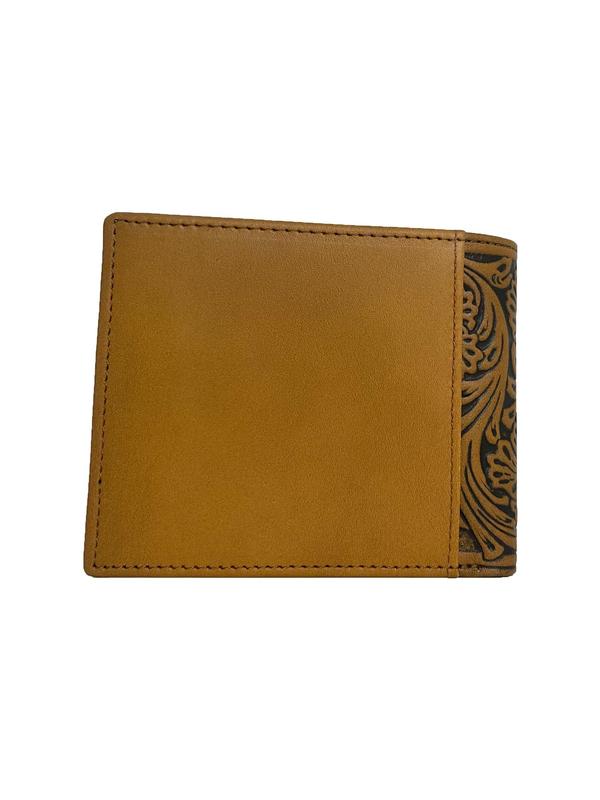 Men's Vintage Floral Embossed Genuine Leather Short Wallet,  Luxury Purses, Western Style Bifold Wallet, Multi-card Slot Card Holder, Gift for Men