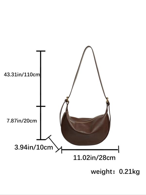 Women's Solid Color Shoulder Bag, 2024 New Style Fashionable PU Leather Crossbody Bag for Daily Used, Casual Trendy Versatile High-quality Daily Commuting Bag