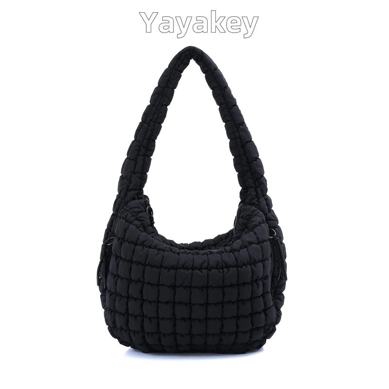 Puffer Tote Bag Quilted Carryall Tote Bag for Women Crossbody Large Hobo Lightweight Padding Shoulder Bag Hobo Bag minimalist work tote