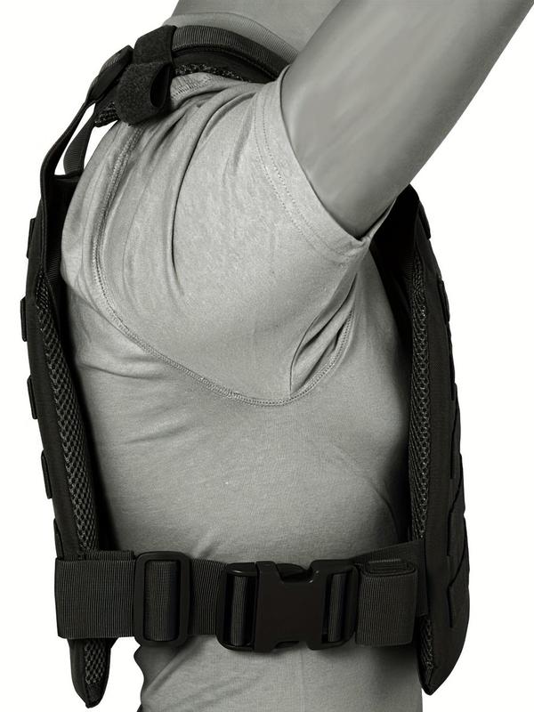 Tactical Lightweight Adjustable Molle Vest, Training Outdoor Plate Carrier with Patch, Casual Zipper Chest Bag for Outdoor Sports, Fashion Vest Bag for Daily Used, Fall Outfits, Fall Freshness