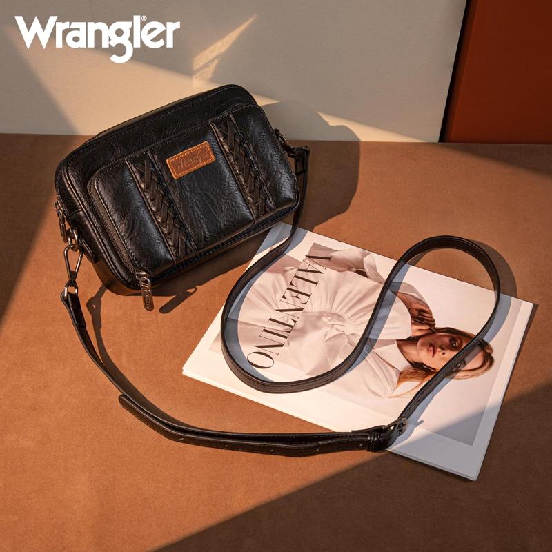 Wrangler Crossbody Bag for Women Shoulder Purse Small Multi Pocket Crossover Bag with Adjustable Strap