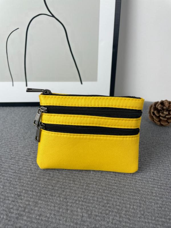 Women's Minimalist Casual Plain Color Card Holder, Fashionable Multi-pocket Zipper Coin Purse, Casual Trendy Versatile High-quality Daily Wallet