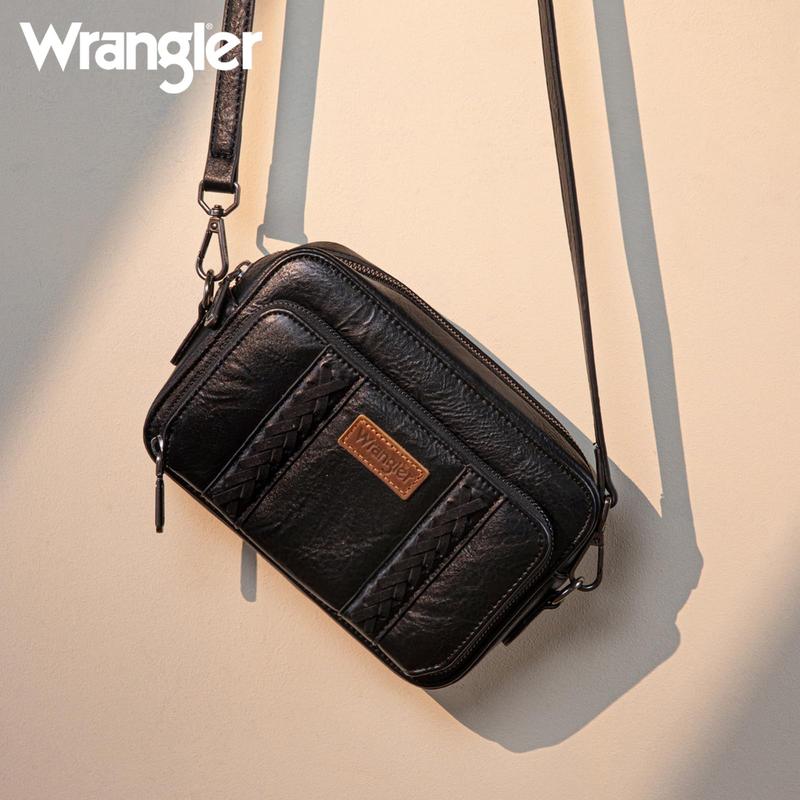 Wrangler Crossbody Bag for Women Shoulder Purse Small Multi Pocket Crossover Bag with Adjustable Strap