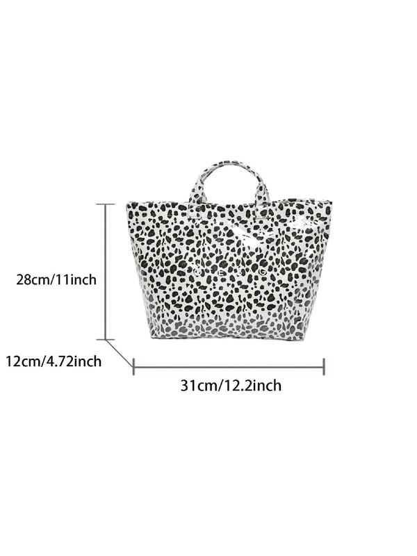 Fashion Leopard Pattern Tote Bag, Casual Large Capacity Shoulder Bag for Women, Trendy All-match Bag for Daily Commute Use