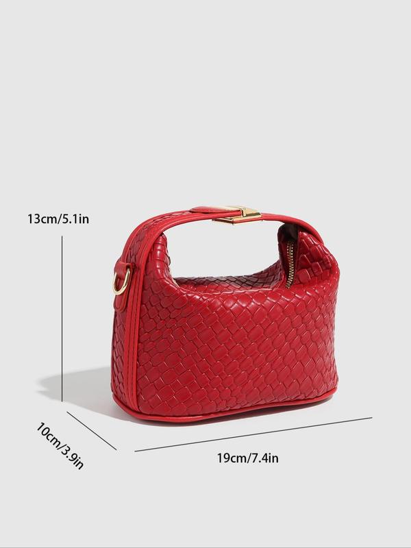 Women's Fashionable Braided Design Handbag, Casual Versatile Shoulder Bag with Adjustable Strap for Daily Used, Trendy All-match Commuter Bag